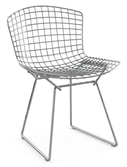 Chaise Bertoia, Chromé, Sans coussin