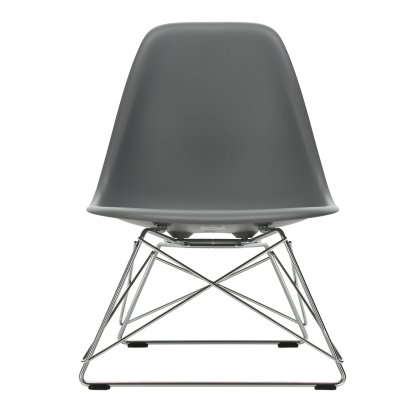 Eames Plastic Side Chair LSR, Gris granit, Sans rembourrage, Poli chromé