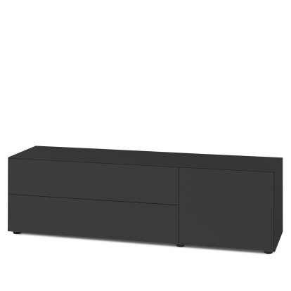 Nex Pur Box 2.0 avec tiroirs et portes, 48 cm, H 50 cm x B 180 cm (avec porte et deux tiroirs), Graphite