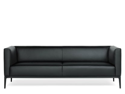 Canapé Jaan 780, 3 places (H 70 x L 205 x P 78 cm), Cuir Select noir, Peint par poudrage noir mat