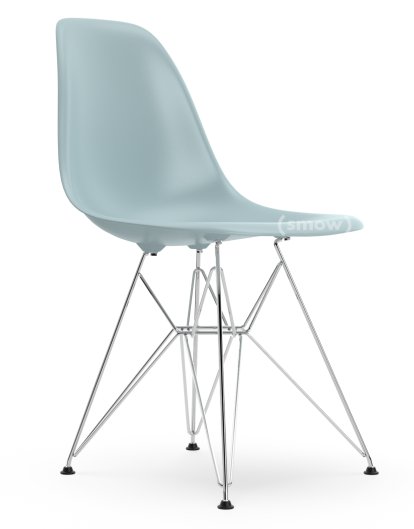 Eames Plastic Side Chair DSR, Gris bleuté, Sans rembourrage, Sans rembourrage, Version standard - 43 cm, Chromé