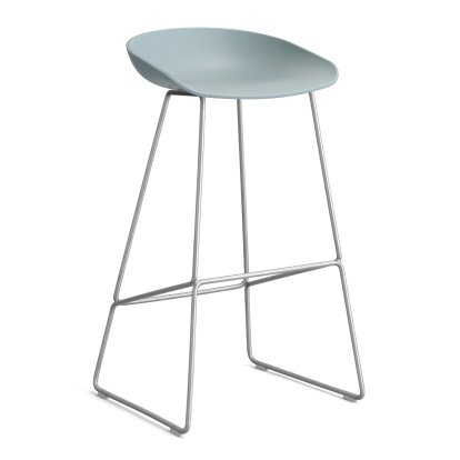 About A Stool AAS 38, Version bar: hauteur de l'assise 74 cm, Acier inoxydable, Dusty blue 2.0