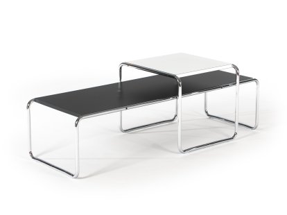 Set Table basse Laccio, Stratifié blanc, Stratifié noir/anthracite