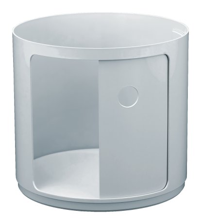 Conteneur d'appoint Componibili rond grand compartiment, Argent