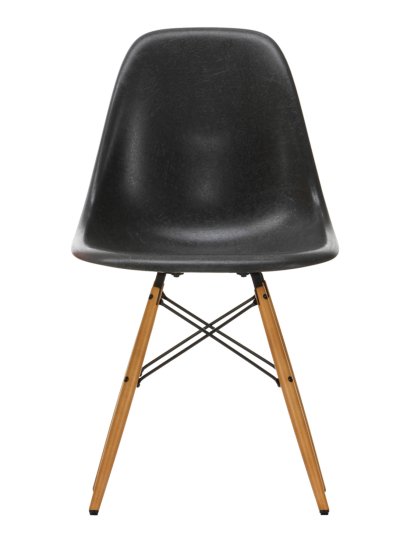 Eames Fiberglass Chair DSW, Eames elephant hide grey, Érable nuance de jaune