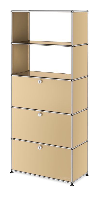 Étagère USM Haller avec portes abattantes et tiroirs, Beige USM