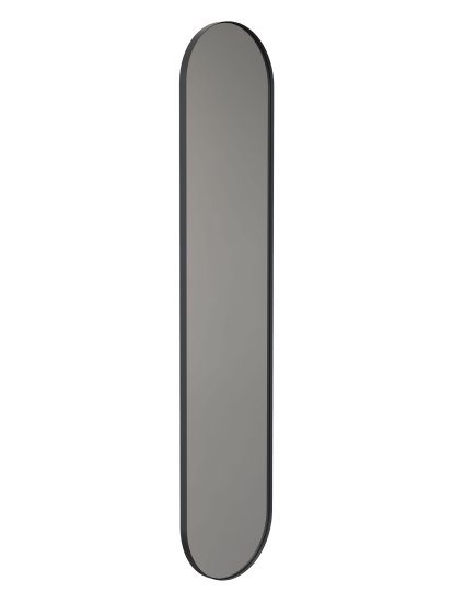 Unu Miroir ovale, H 180 x L 40 cm, Noir mat