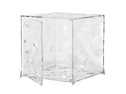 Table d'appoint Optic, Avec portes, Transparent, Cristal