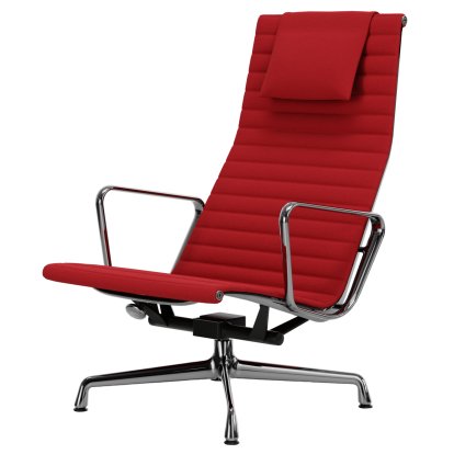 Aluminium Chair EA 124, Poli, Hopsak, Rouge / rouge coquelicot
