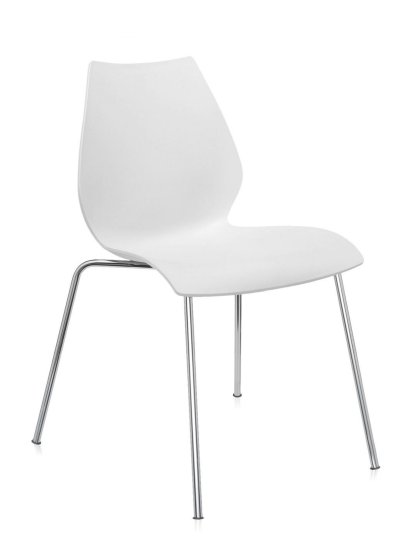 Chaise Maui, Sans accoudoirs, Blanc zinc