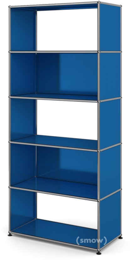 Étagère M USM Haller Type 1, 2 panneaux arrières, Bleu gentiane RAL 5010