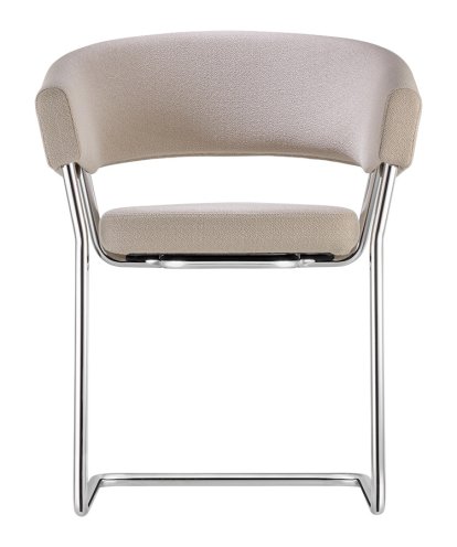 Fauteuil D9, Tissu Vidar 323 - sable, Tube en acier chromé, Patins plastique