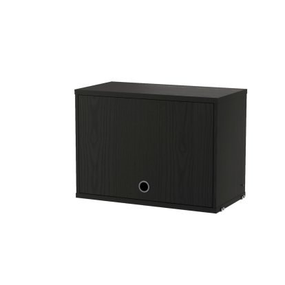 String System élément placard avec porte abattante, L 58 cm / Frêne teinté noir