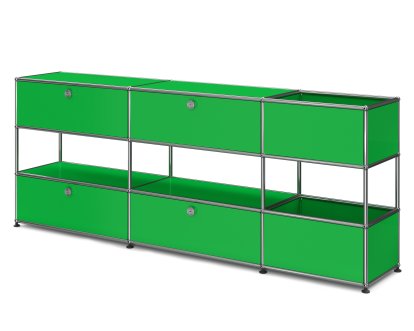 Buffet USM Haller pour enfants L avec boîtes de rangement, Monochrome, Vert USM, Avec portes abattantes