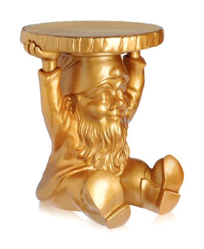 Tabouret / table d'appoint Gnomes, Attila, Or