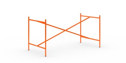 Châssis de table Eiermann 2, Orangé brillant, Vertical, centré  , 135 x 66 cm, Sans rallonge en hauteur (hauteur 66 cm)