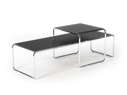 Set Table basse Laccio, Stratifié noir/anthracite, Stratifié noir/anthracite