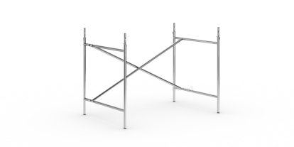 Châssis de table Eiermann 2, Chromé, Vertical, décalé  , 100 x 66 cm, Avec rallonge en hauteur (hauteur 72-85 cm)