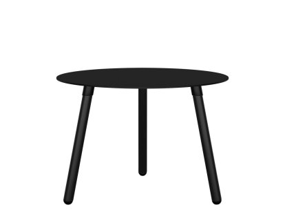 Table d'appoint BCN, Stratifié noir, Hêtre laqué noir, H 45 x ø 65 cm