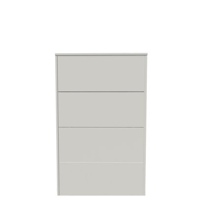 Buffet Aventa avec tiroirs, 60 cm, 4 Grilles de hauteur, Mélamine blanc, Patin en plastique
