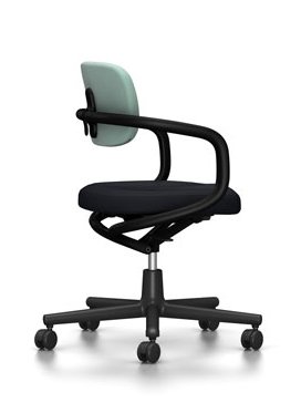 Siège de bureau pivotant Allstar, Noir profond  , Hopsak, Menthe/ivoire