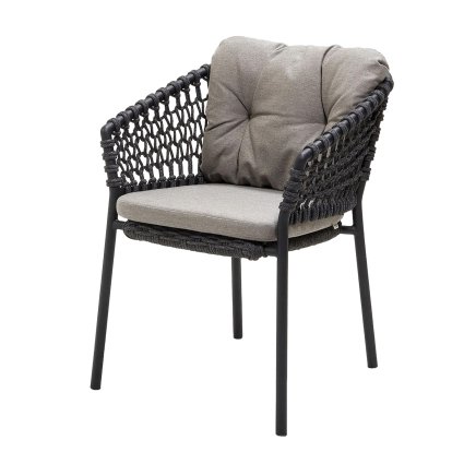 Chaise Ocean, Open soft Rope – Dark grey, Natté - Taupe