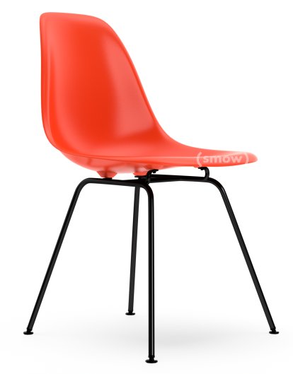 Eames Plastic Side Chair DSX, Rouge (rouge coquelicot), Sans rembourrage, Sans rembourrage, Version standard - 43 cm, Revêtement basic dark