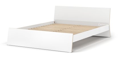 Lit Stockholm, 160 x 200 cm, Blanc, Avec tête de lit, avec sommier