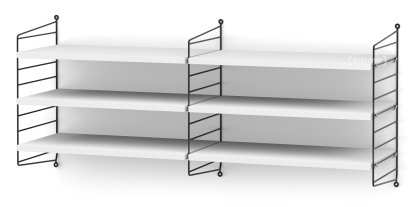 Étagère murale M String, 30 cm, Noir, Laqué blanc