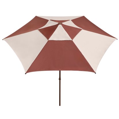 Parasol Terrazza Hexagone, Bourgogne / blanc cassé, Sans pied de parasol