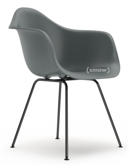 Eames Plastic Armchair DAX, Gris granit, Sans rembourrage, Sans rembourrage, Version standard - 43 cm, Revêtement basic dark