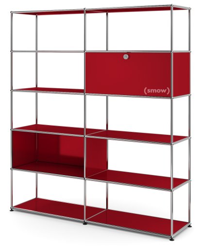Étagère L USM Haller , Rouge rubis USM