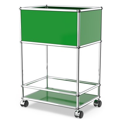 USM Haller meuble de bar type 2, Vert USM, Roulettes dures pour tapis