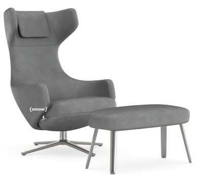 Fauteuil Grand Repos, Fauteuil Grand Repos & Panchina, Tissu Dumet gris sierra mélange, 40 cm, Poli