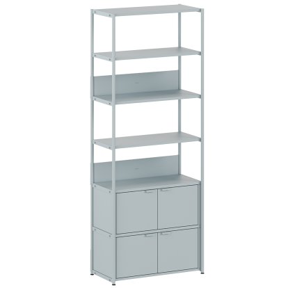 Étagère Unit en acier, 215 cm , 2 x portes doubles, Bleu pâle