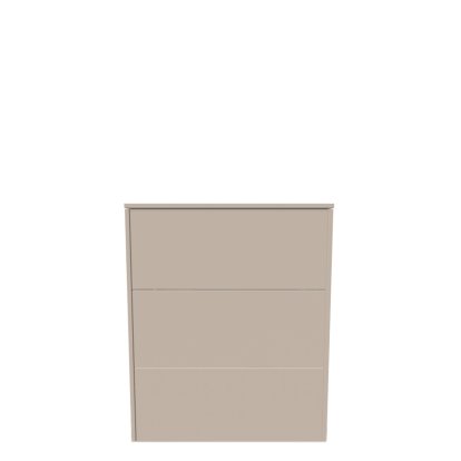 Buffet Aventa avec tiroirs, 60 cm, 3 Grilles de hauteur, Mélamine gris cachemire, Patin en plastique