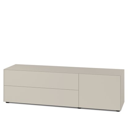 Nex Pur Box 2.0 avec tiroirs et portes, 48 cm, H 50 cm x B 180 cm (avec porte et deux tiroirs), Silk