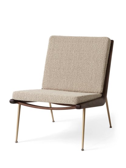Fauteuil Lounge Boomerang HM2, Karakorum, Noix huilée, Sans accoudoirs