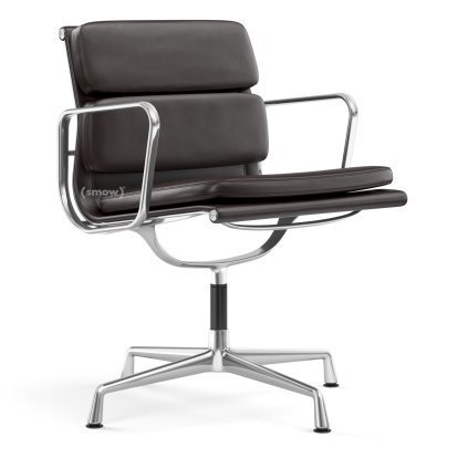 Soft Pad Chair EA 207 / EA 208, EA 208 - pivotante, Poli, Cuir Standard chocolat, Plano marron