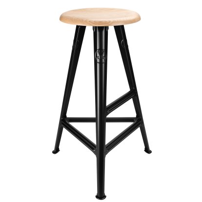 Tabouret Rowac – Modèle 1 / 75 cm, Frêne, noir mat