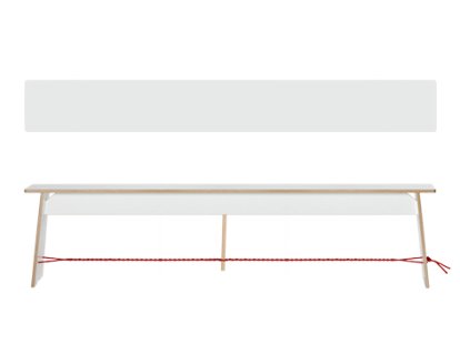 Banc Langer Max, 43 x 180 x 30 cm, FU blanc, Noir et rouge