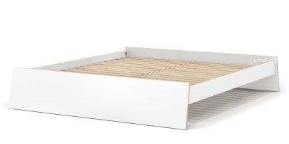 Lit Stockholm, 180 x 200 cm, Blanc, Sans tête de lit, avec sommier