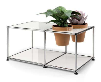 Table d'appoint USM Haller Monde végétal , Blanc pur RAL 9010, Terre cuite