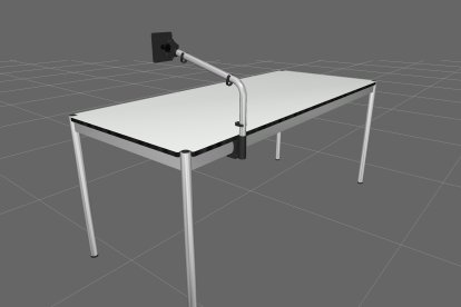 Bras support écran plat pour table USM Haller, Table USM Haller rectangulaire