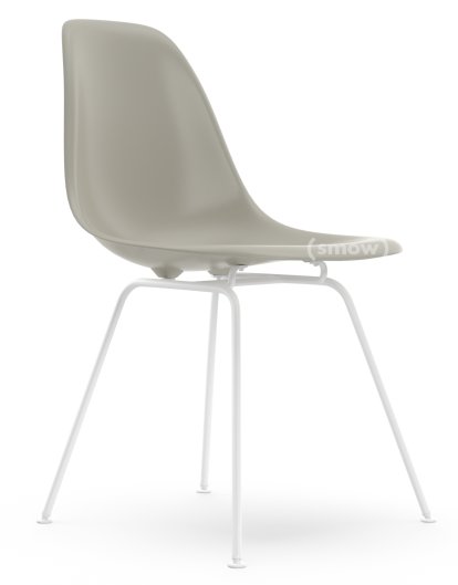 Eames Plastic Side Chair DSX, Galet, Sans rembourrage, Sans rembourrage, Version standard - 43 cm, Revêtement blanc