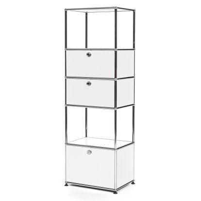 USM Haller Étagère de salon M Type 2, Blanc pur RAL 9010, Avec 3 portes abattantes