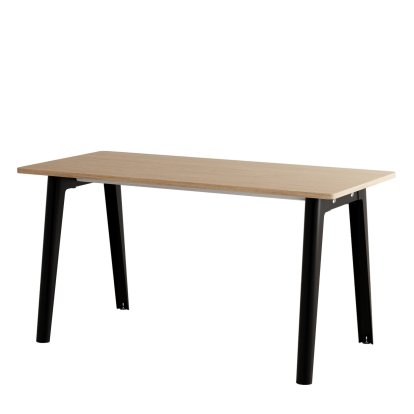 Bureau New Modern, métal/bois, 150 x 70 cm, Sans module de rangement, Noir graphite
