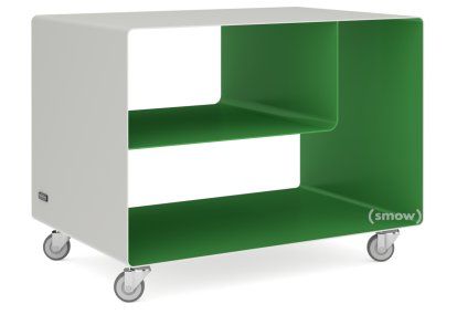 Caisson à roulettes R 106, Bicolore   , Blanc pur (RAL 9010) - Vert printanier (RAL 6017), Roulettes industrielles