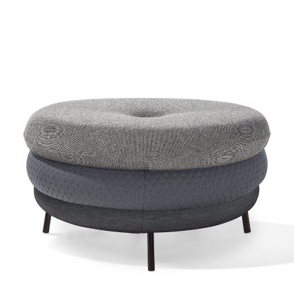 Pouf Fat Tom, 3 coussins, avec pieds, Gris