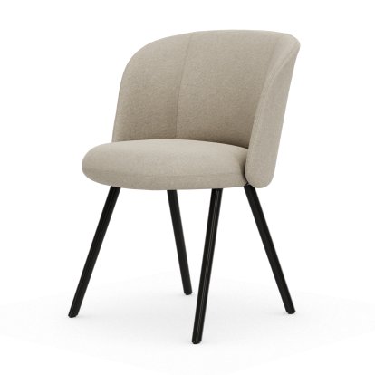 Chaise Mikado, Piètement à quatre pieds, 4 pieds, aluminium laqué basic dark, Nubia, Crème / sable, Patins en feutre pour sols durs
